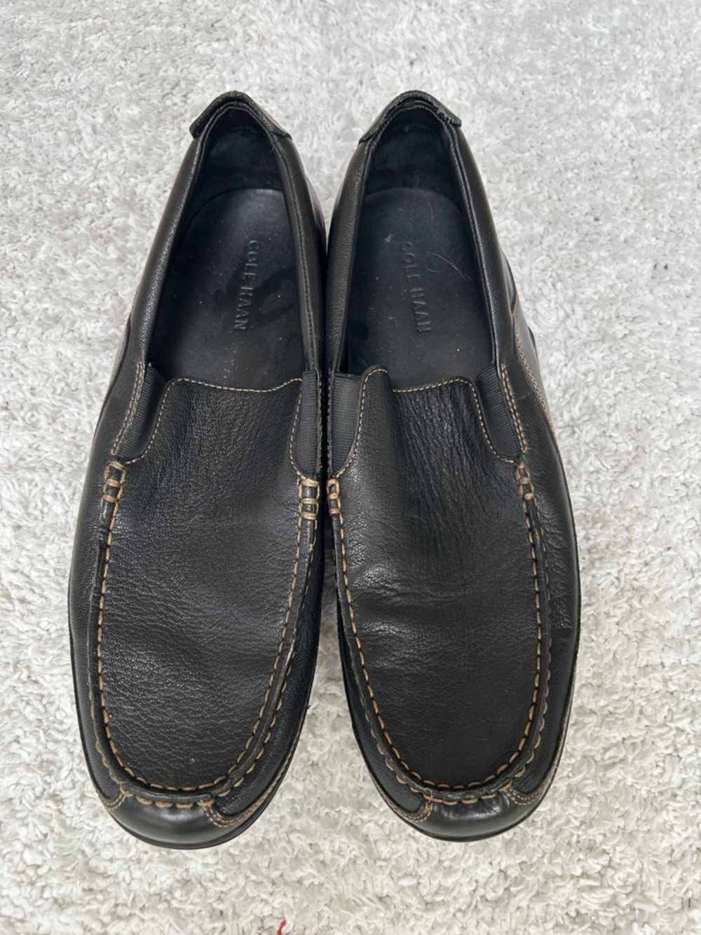 Cole Haan Men’s Dark Brown Leather Slip-On Driving Loafers